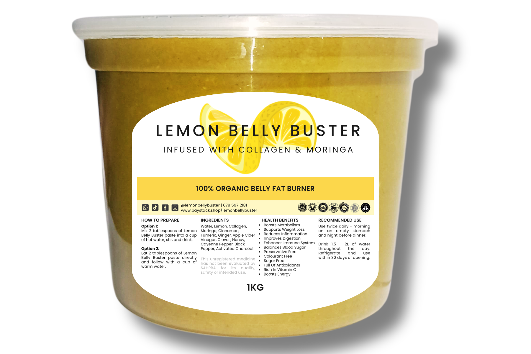 Lemon Belly Buster Paste 1KG tub